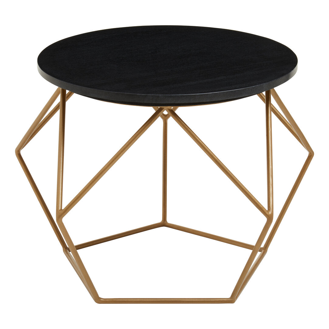Loxley Round Marble Top Coffee Table With Gold Finish Frame