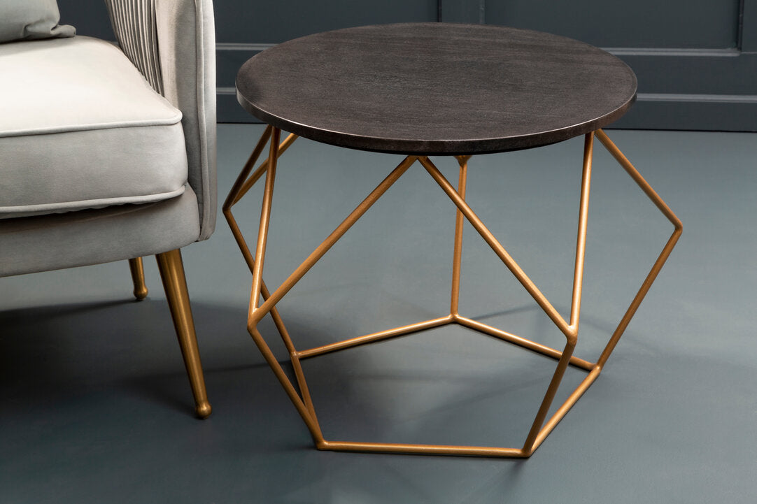 Loxley Round Marble Top Coffee Table With Gold Finish Frame