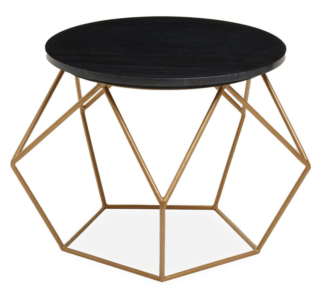 Loxley Round Marble Top Coffee Table With Gold Finish Frame