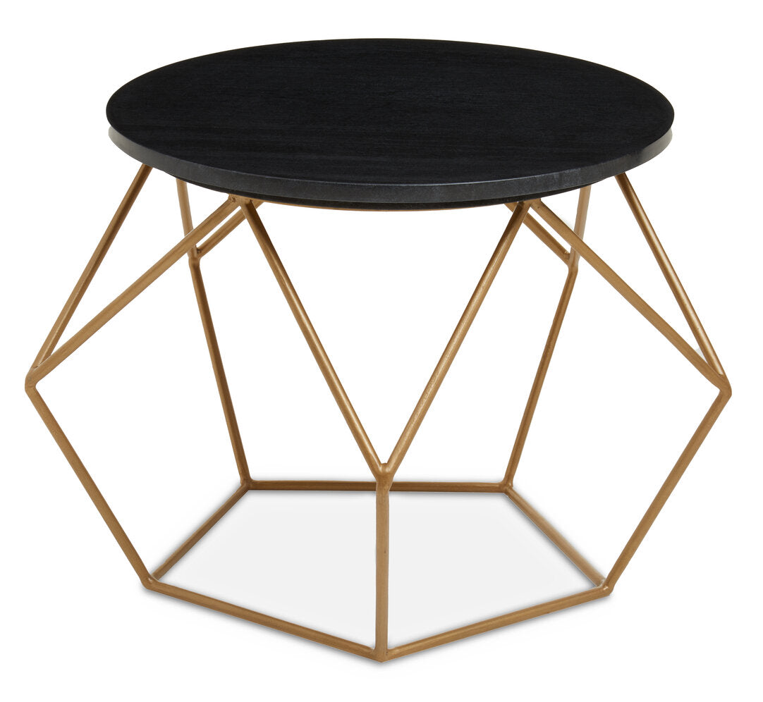 Loxley Round Marble Top Coffee Table With Gold Finish Frame
