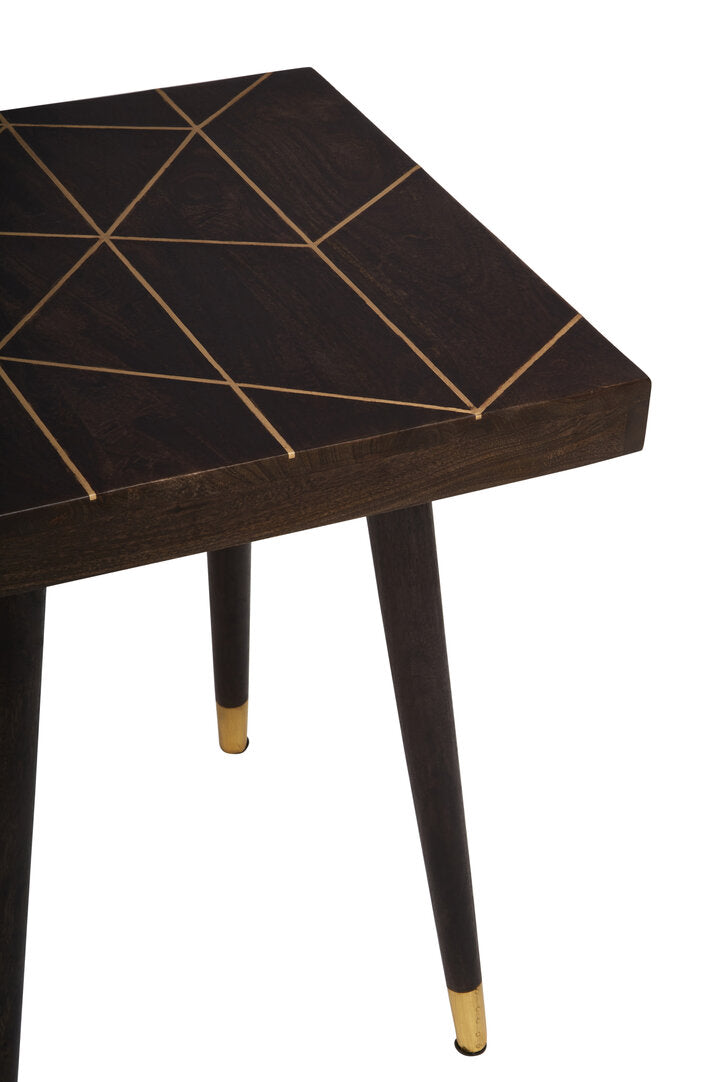 Penzance Mango Wood And Gold Tip Legs Side Table