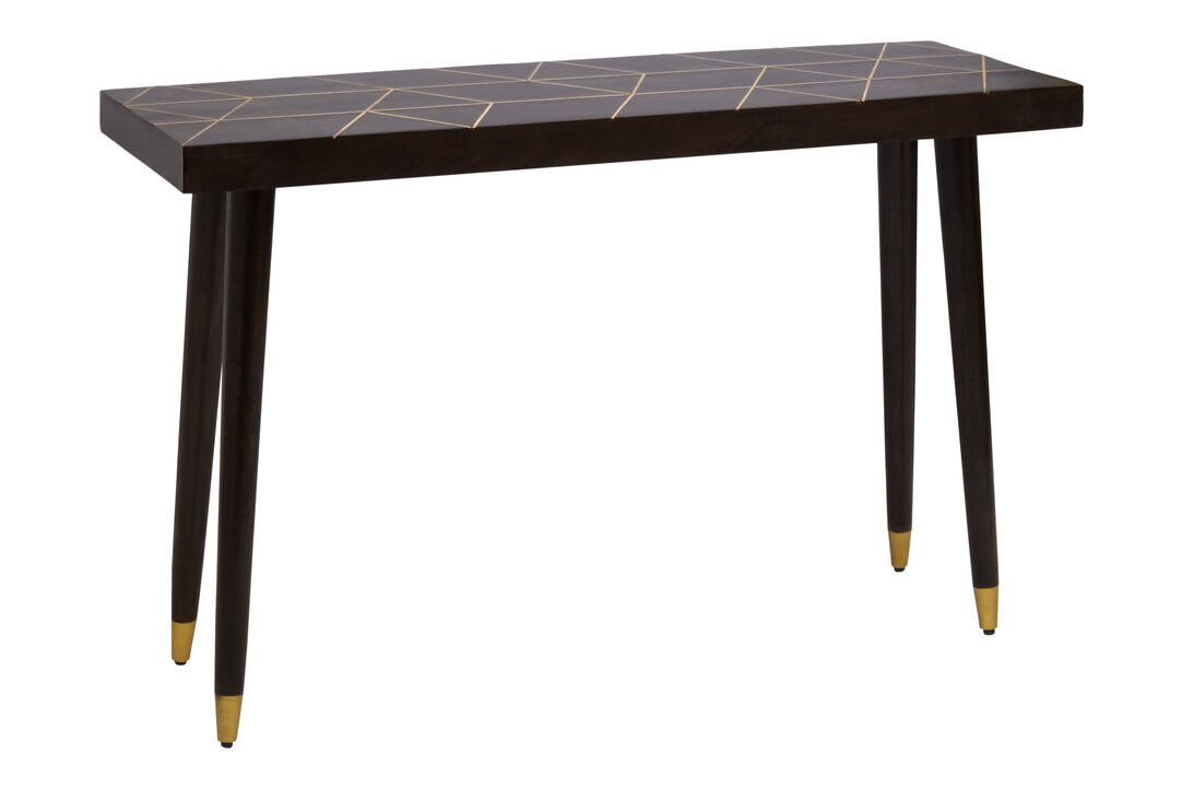 Penzance Mango Wood And Gold Finishing Console Table