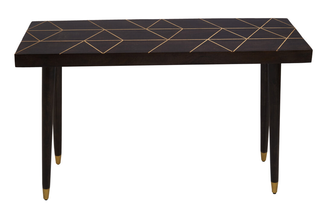 Penzance Mango Wood And Gold Finishing Console Table