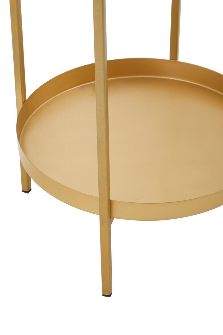 Chelsea Two Tier Glass And Iron Side Table