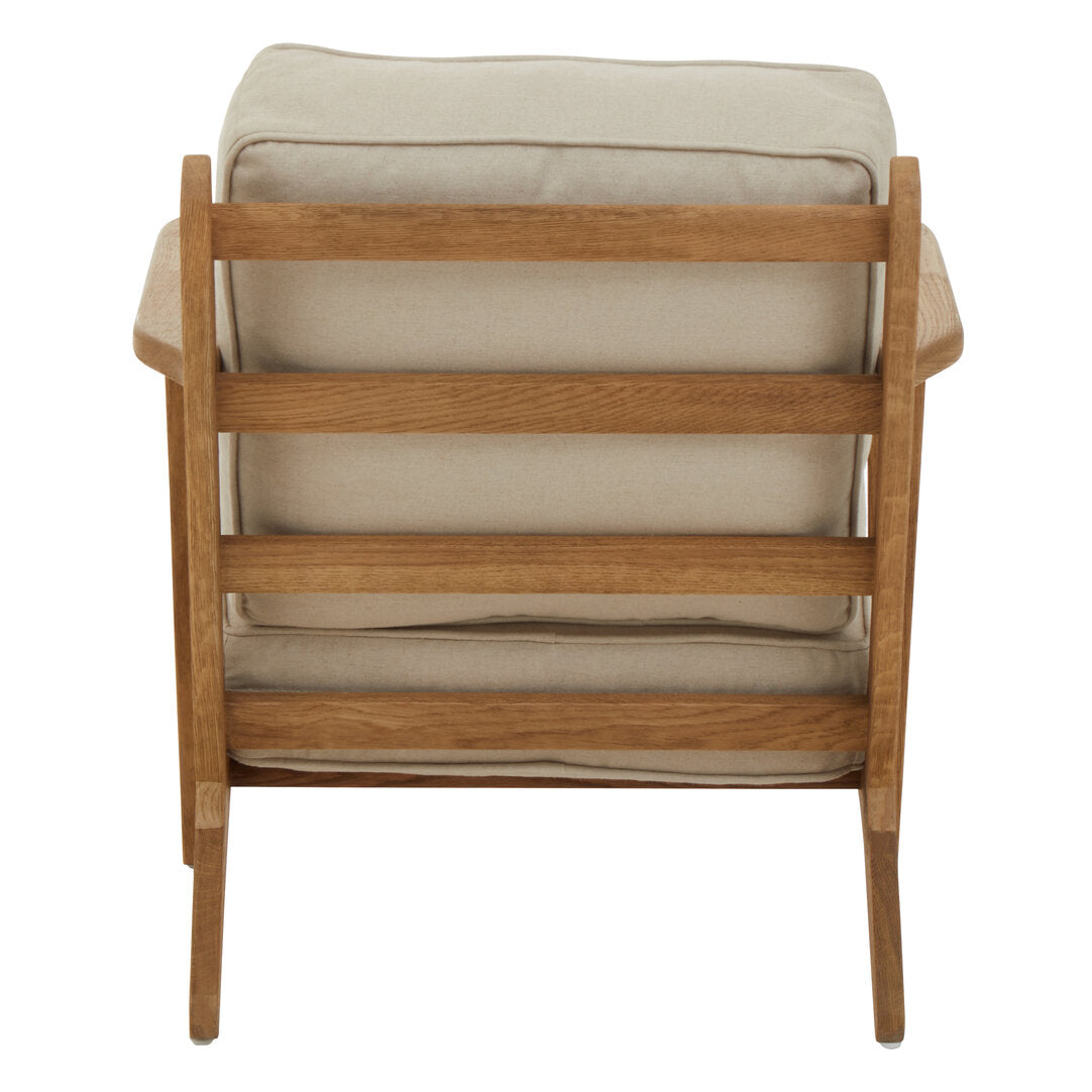 Capri Natural Linen And Oak Armchair