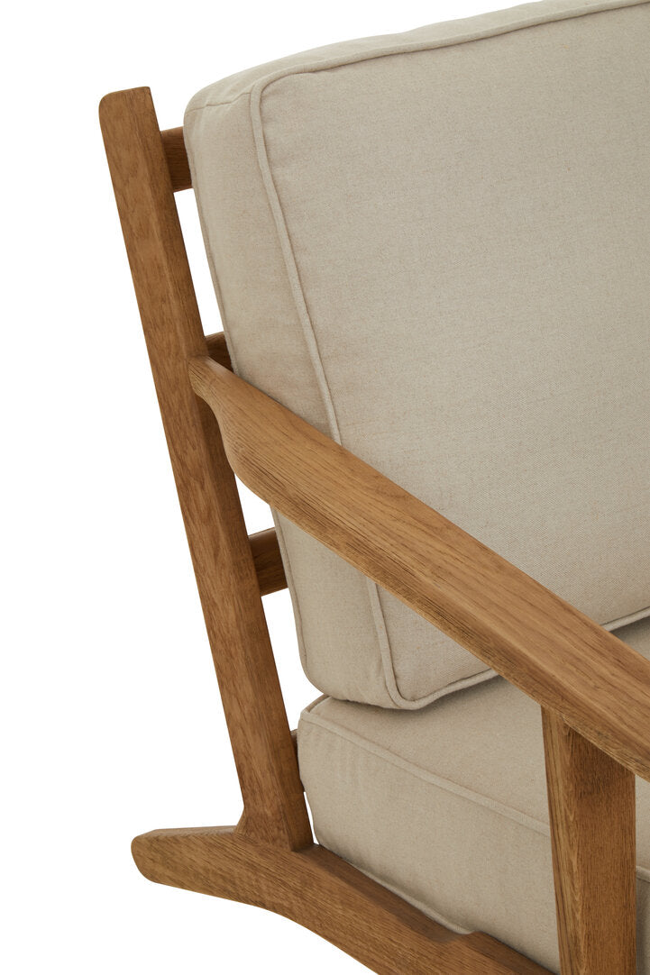 Capri Natural Linen And Oak Armchair