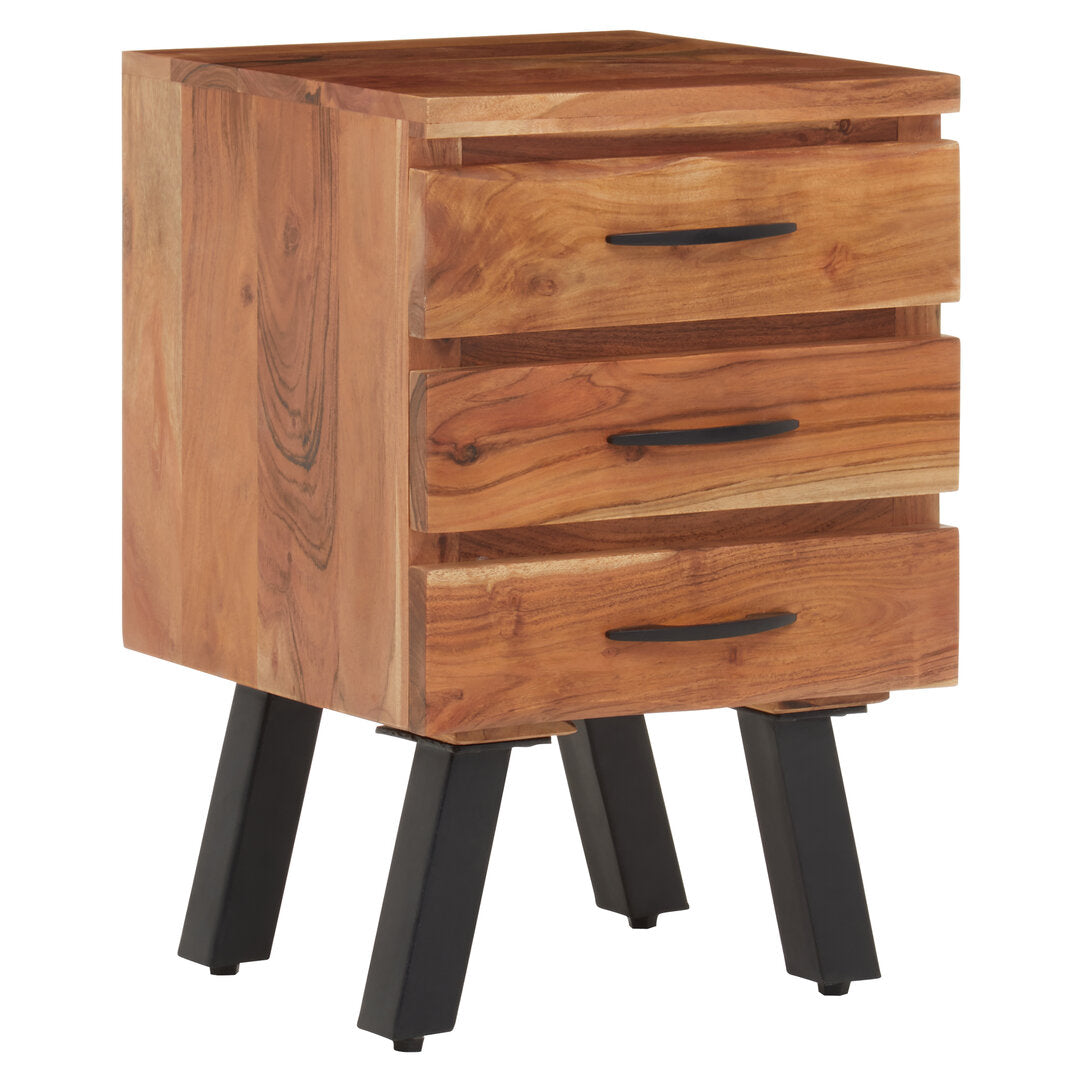 Florence Three Drawer Acacia Side Table
