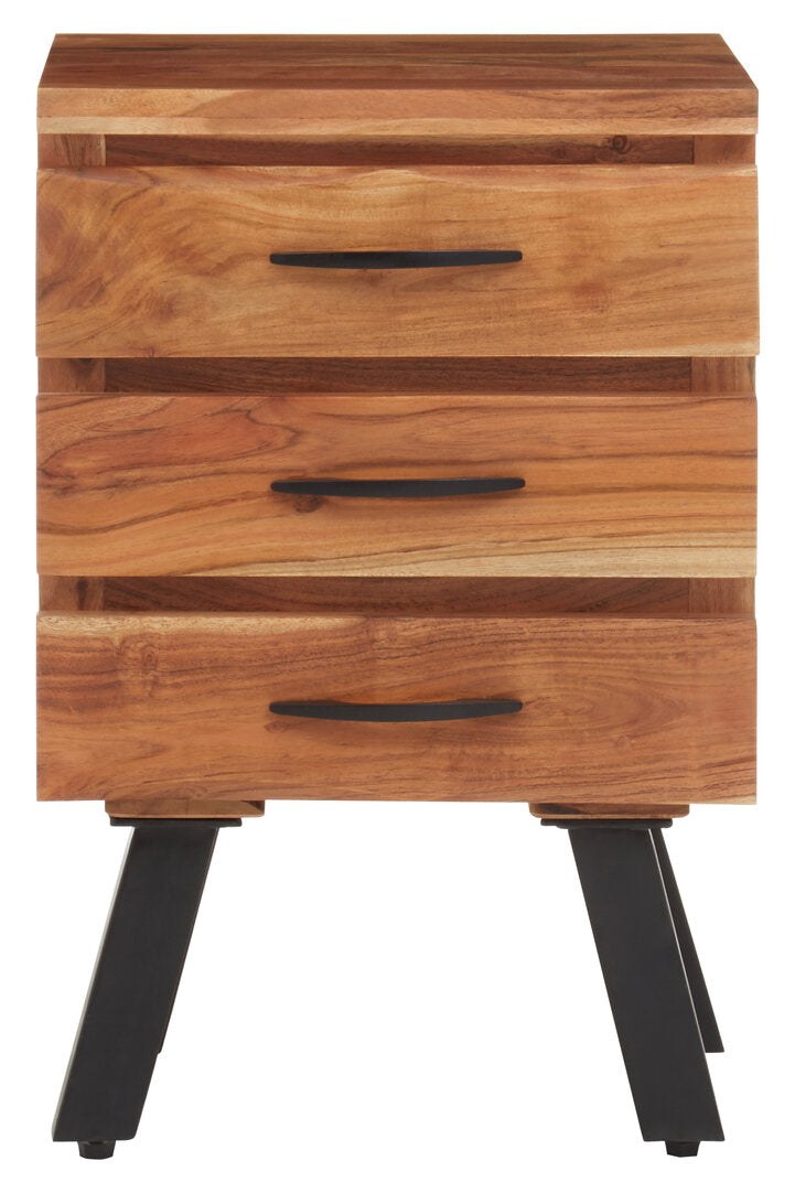 Florence Three Drawer Acacia Side Table