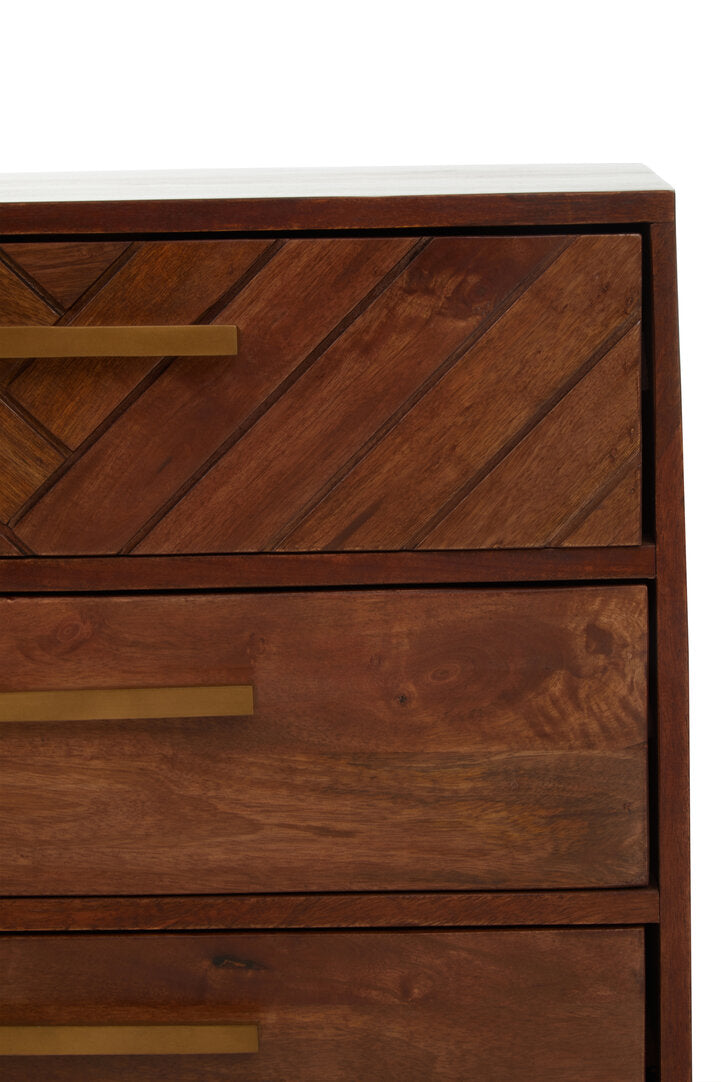 Cannes Mango Wood Chest of 5 Drawers