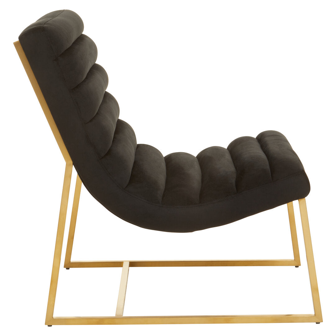Valencia Black and Gold Lounge Chair