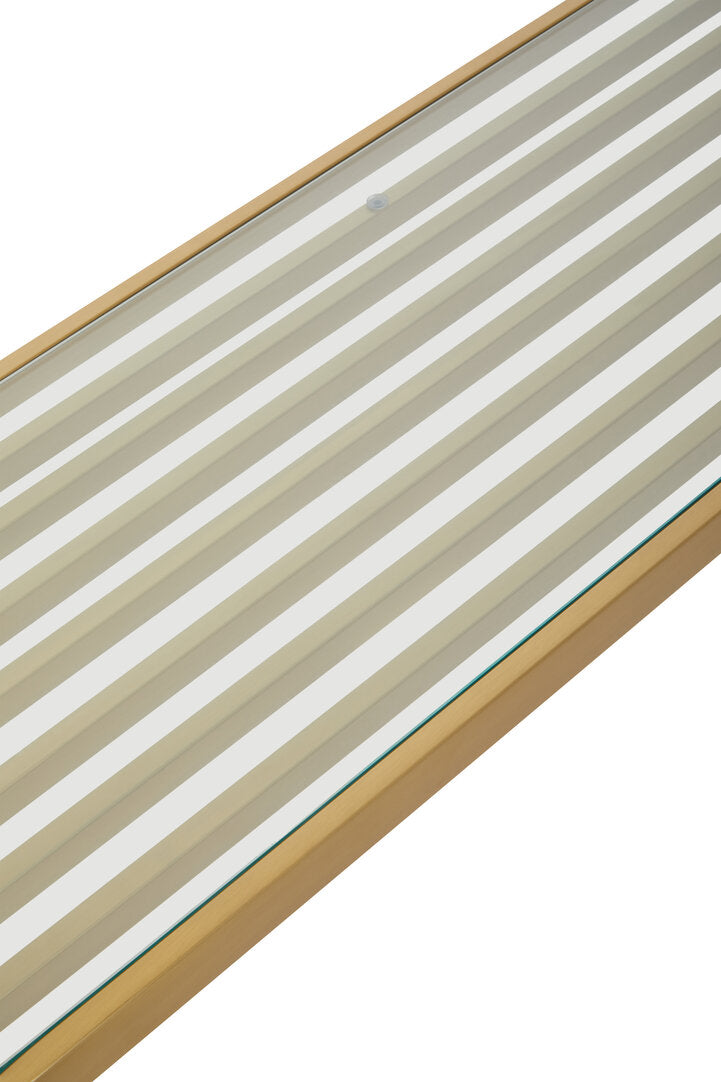 Valencia Matte Gold Slatted Console Table