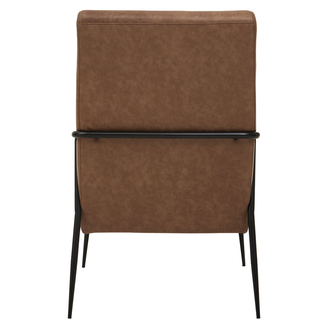Harrogate Brown Leather Chair With Tapered Back