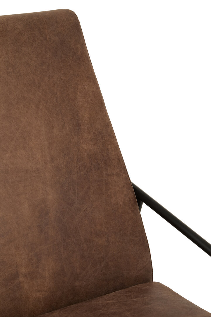 Harrogate Brown Leather Chair With Tapered Back