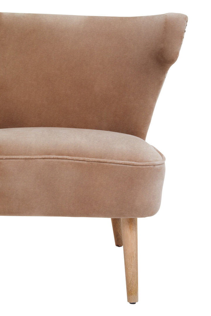 Granada Mink Velvet and Natural Linen Chair