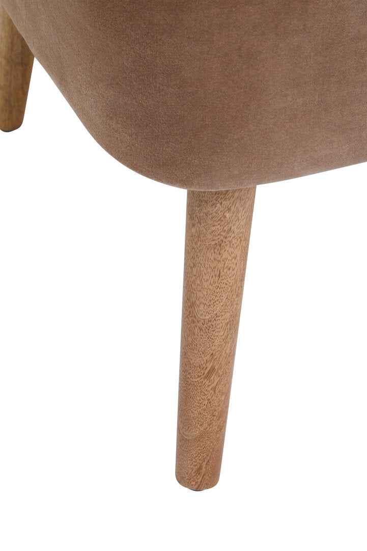 Granada Mink Velvet and Natural Linen Chair