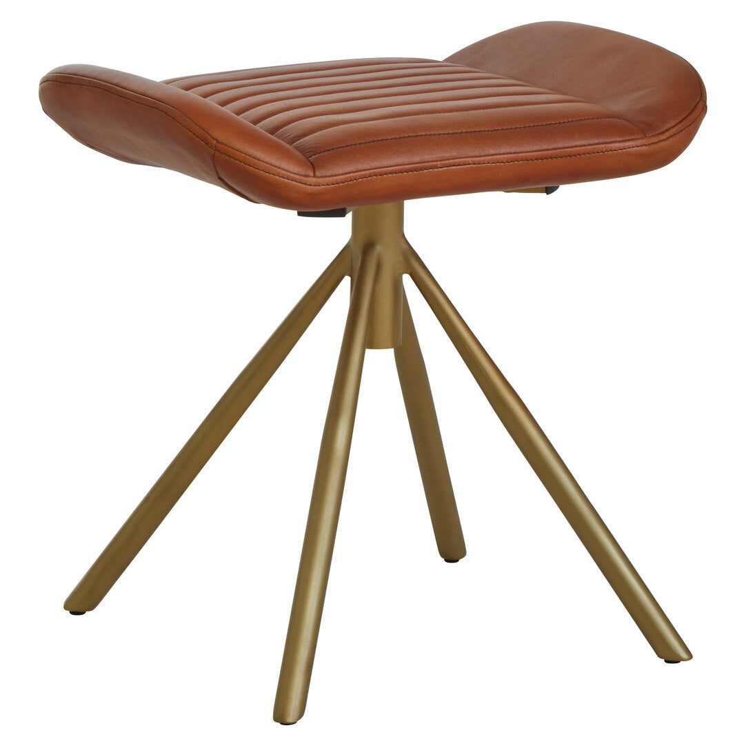 Verona Leather Footstool Tan