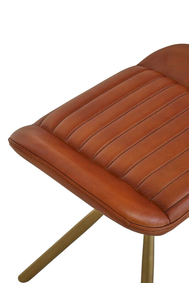 Verona Tan Leather Footstool