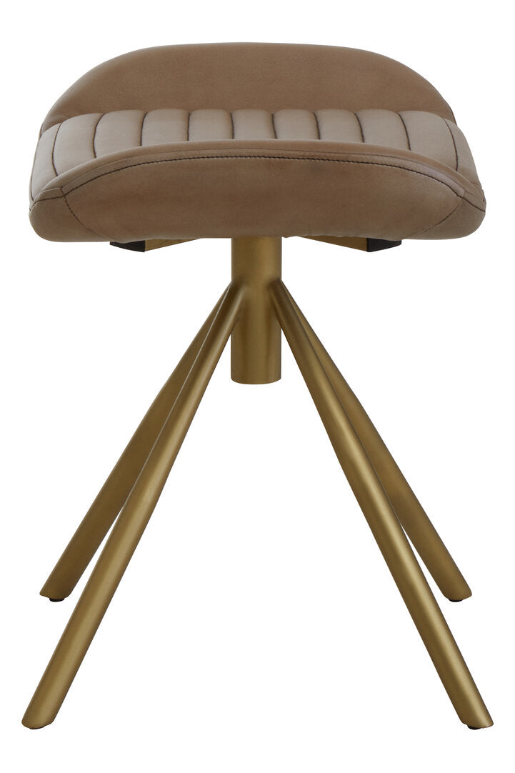 Verona Grey Leather Footstool