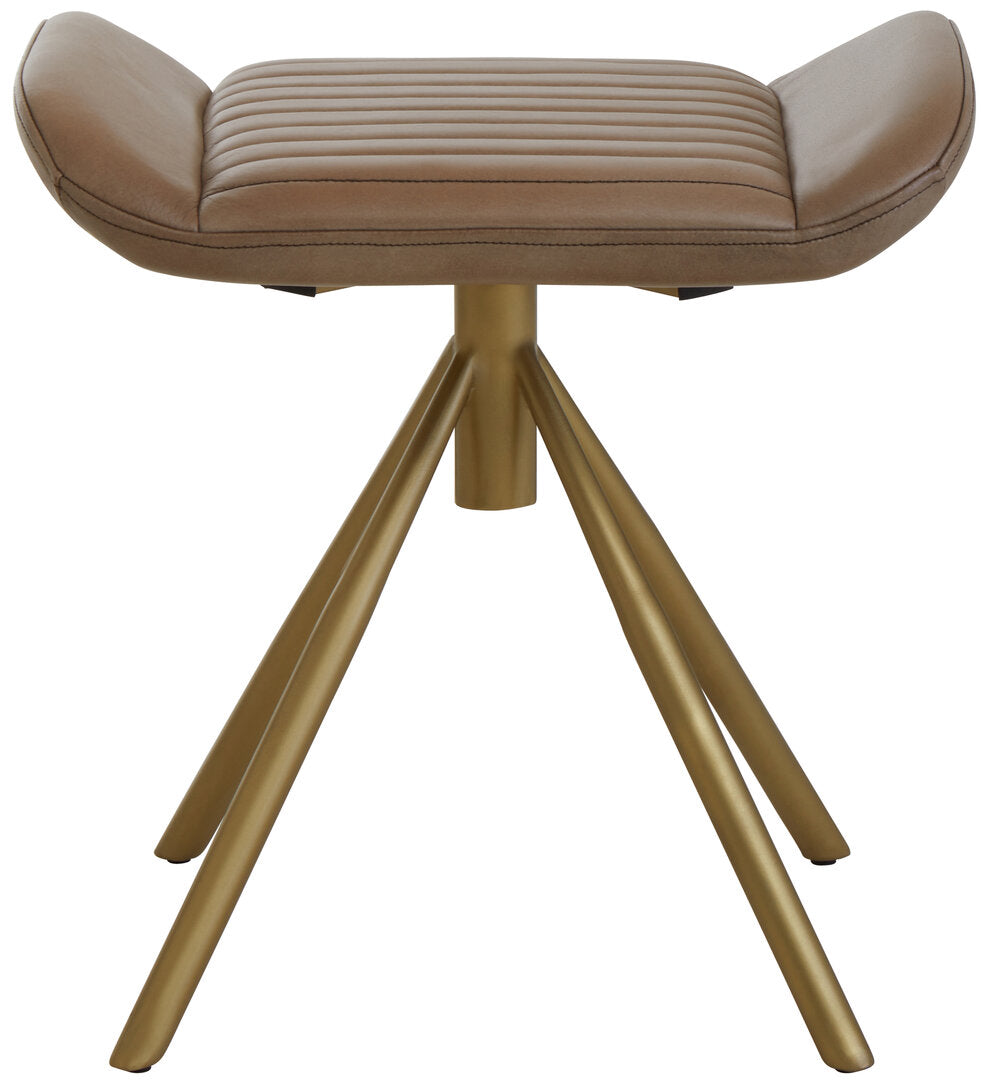 Verona Grey Leather Footstool