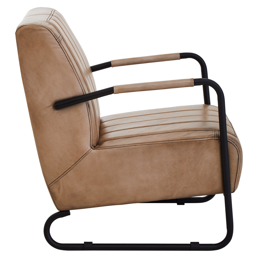 Verona Grey Leather Armchair