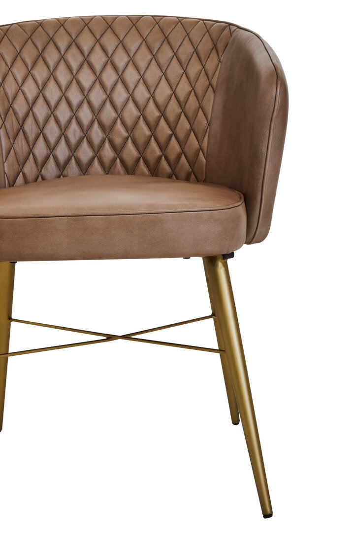 Verona Grey Leather Chair With Gold Finish Legs