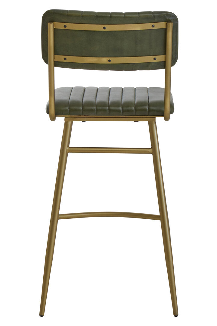 Verona Green Leather Bar Chair