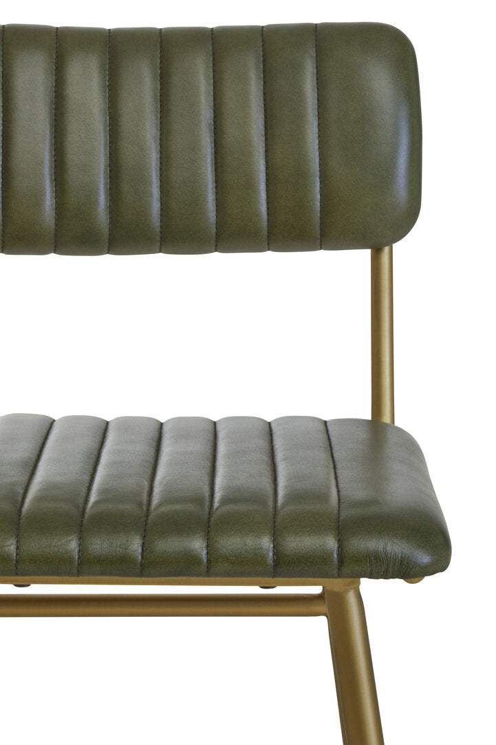 Verona Green Leather Bar Chair