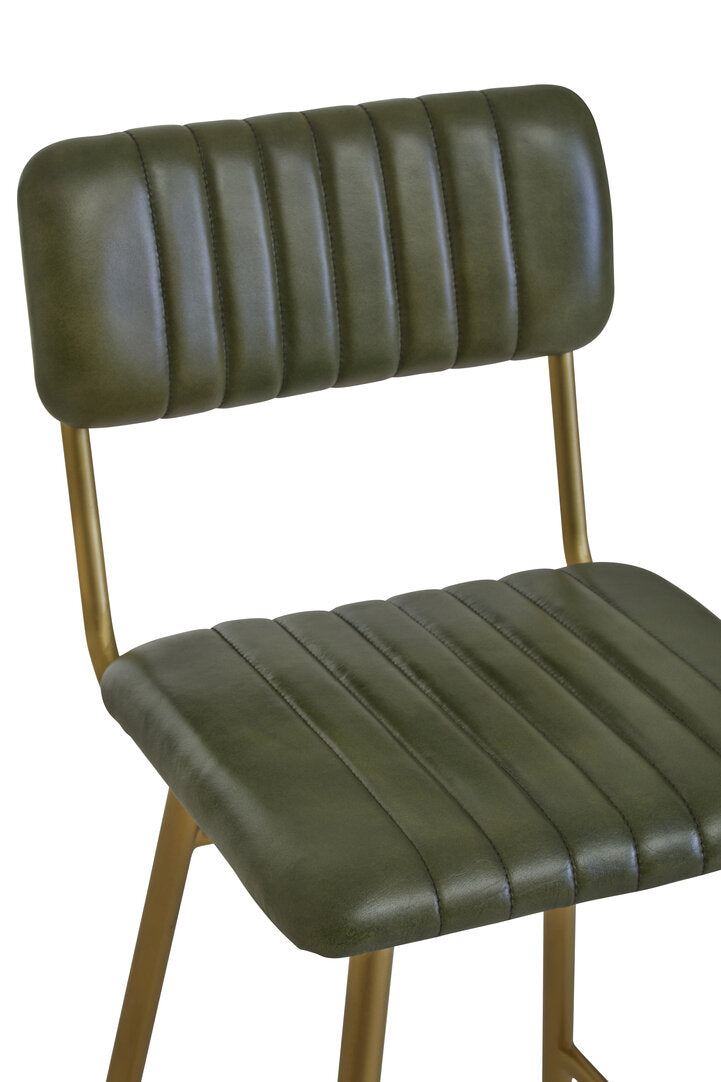 Verona Green Leather Bar Chair