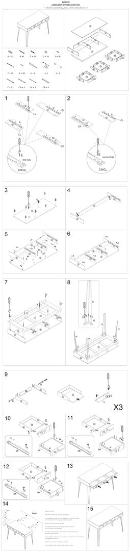 Belgravia Three Drawer Desk