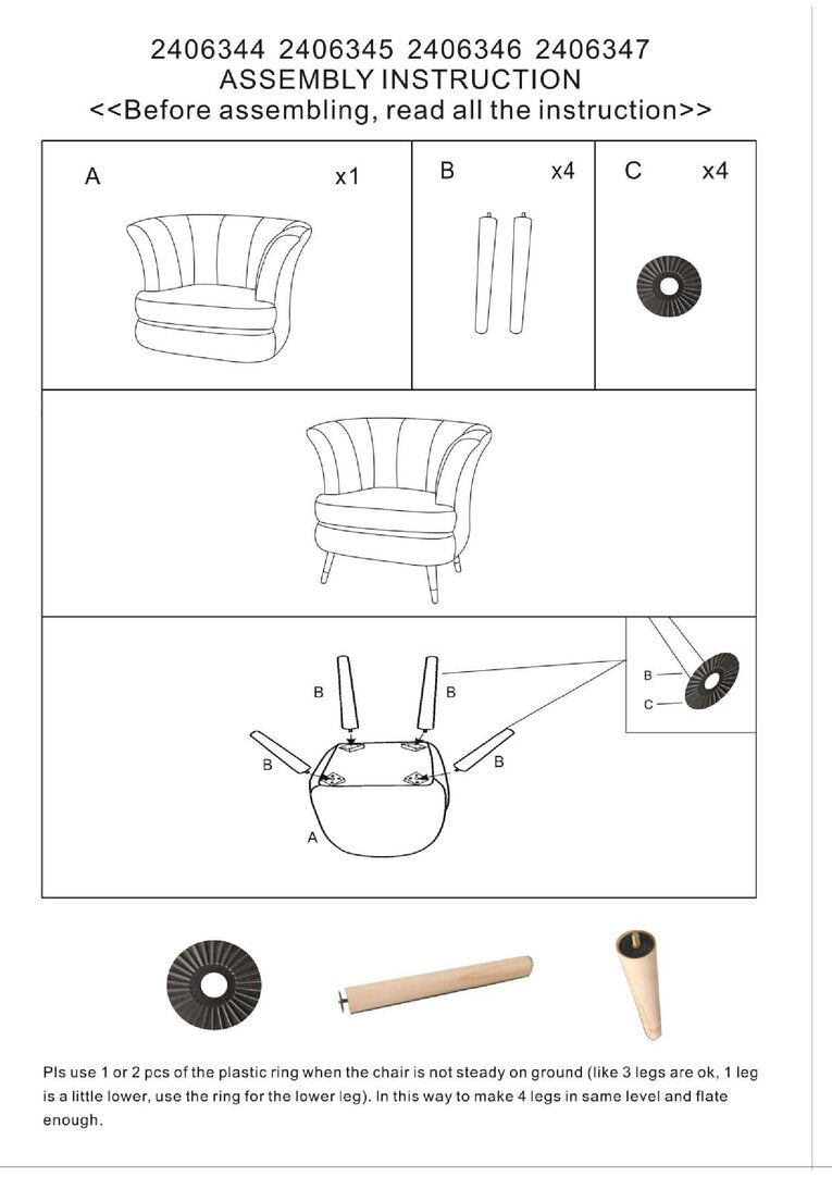 Regent Grey Velvet Curved Accent Chair