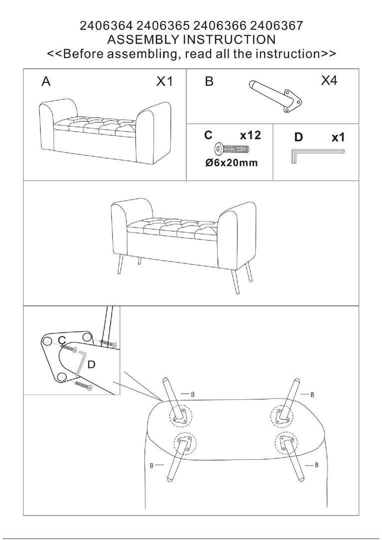 Regent Mink Velvet Ottoman Storage Bench