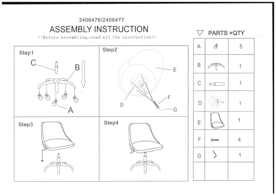 Florence Grey Leather Effect Home Office Chair