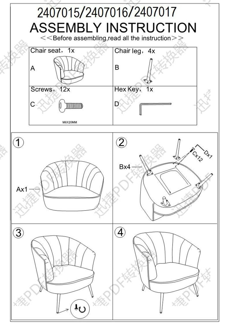 Durham Grey Velvet Chair
