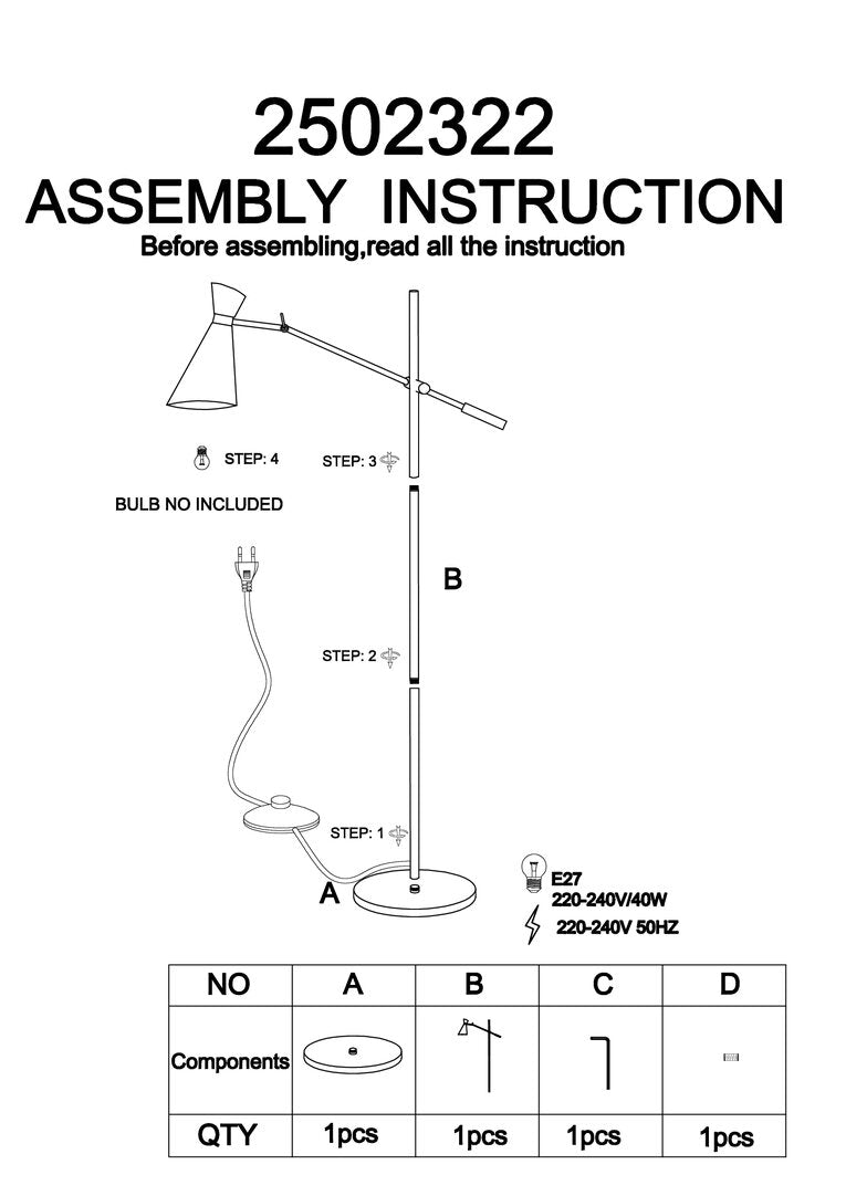 Bath Black And Gold Floor Lamp