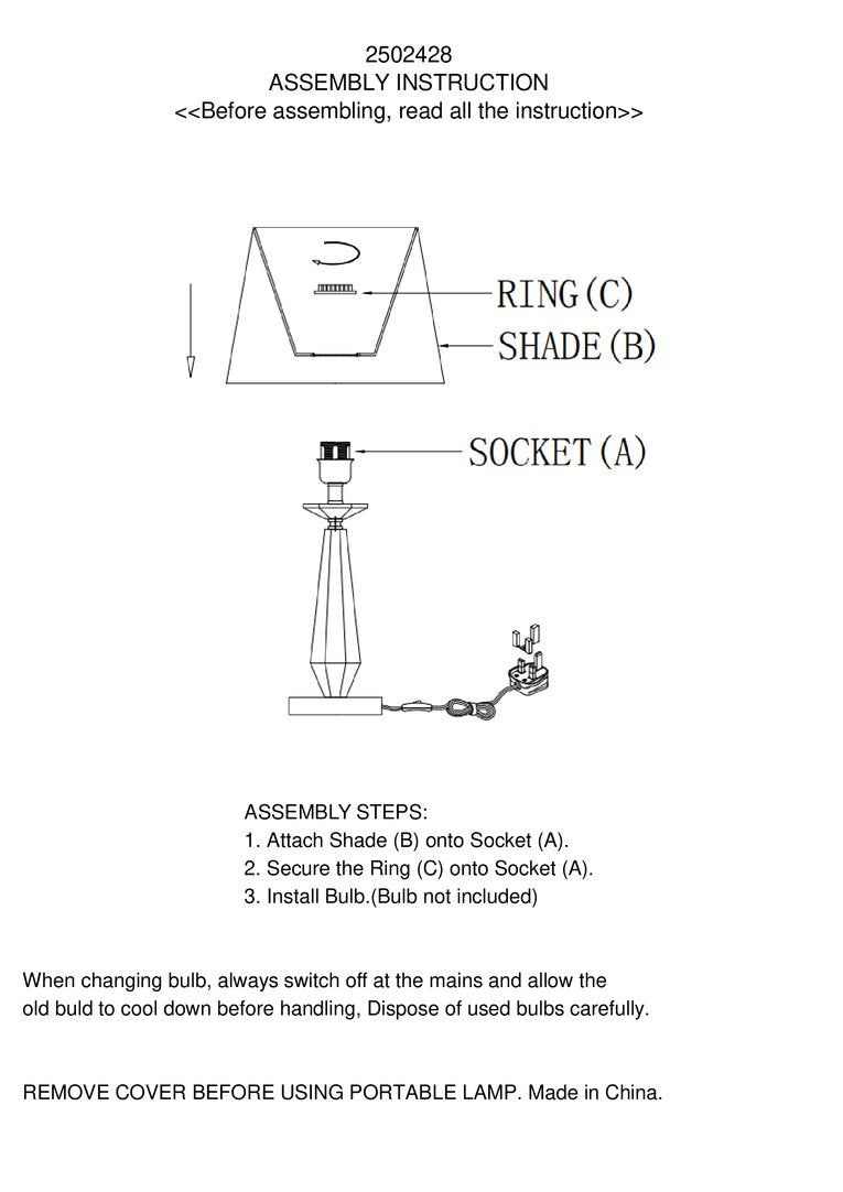 Milan Black Crystal Table Lamp With Metal Base