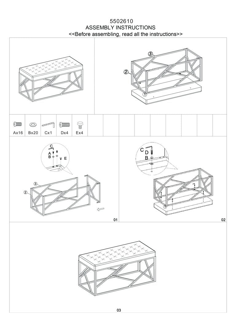 Aurora Powder Blue Geometric Bench