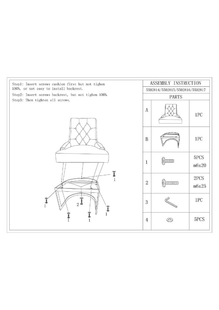 Devon Tufted Black Faux Leather Dining Chair