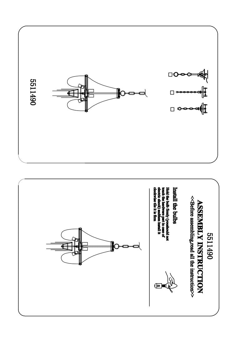 Como Antique Brass Chain Design Chandelier