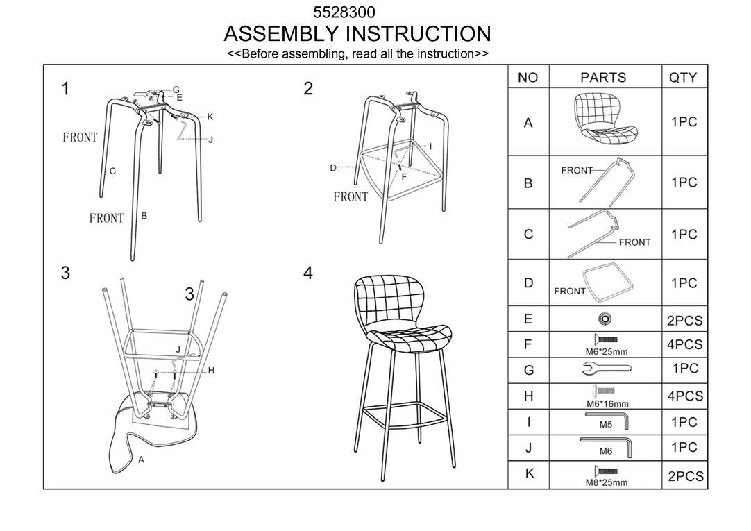 Amalfi Black Velvet Bar Chair