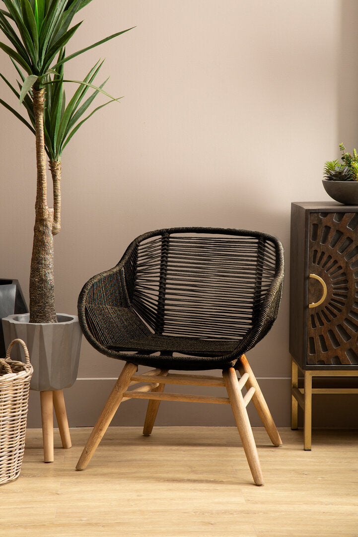 York Black Rope Armchair