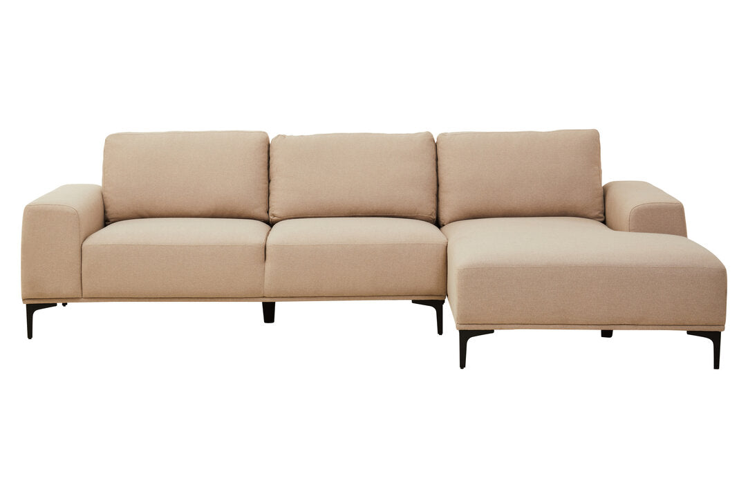 Cambridge 3 Seat Natural Fabric Right Chaise Sofa