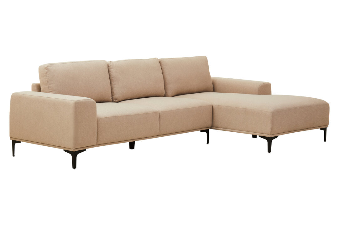 Cambridge 3 Seat Natural Fabric Right Chaise Sofa