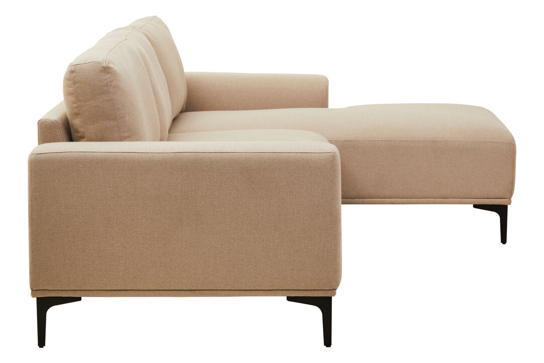 Cambridge 3 Seat Natural Fabric Right Chaise Sofa