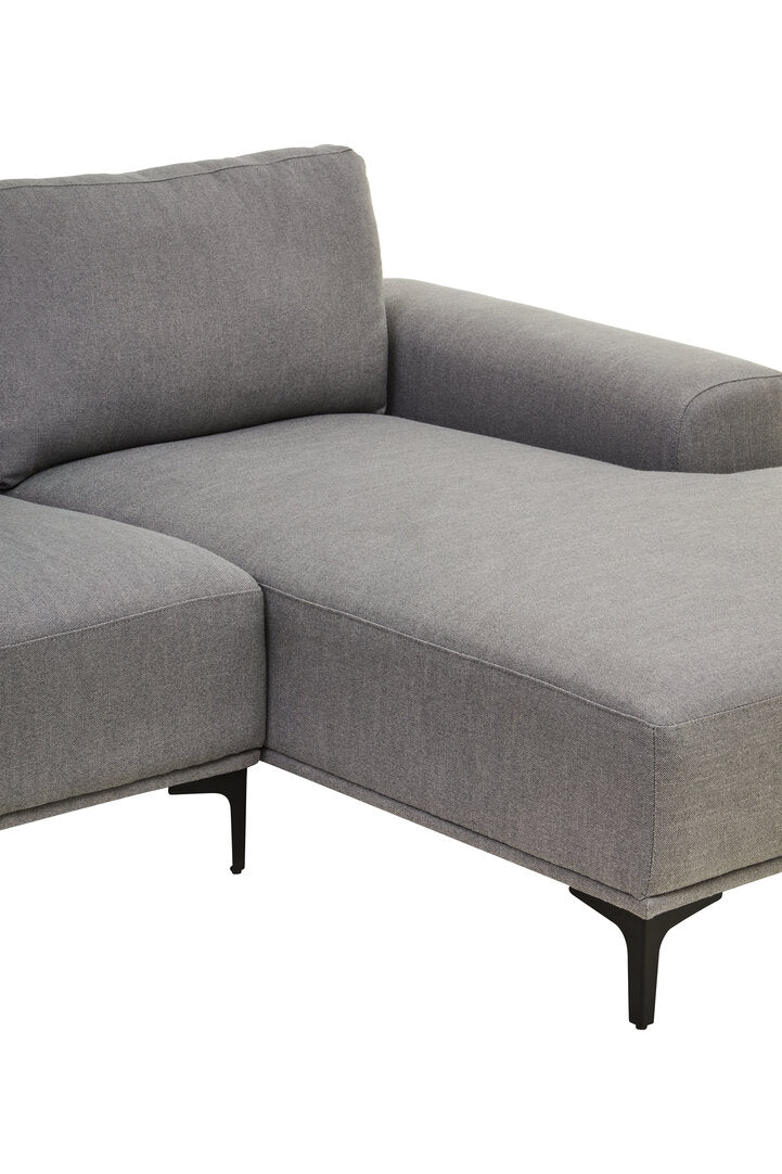 Cambridge 3 Seat Grey Fabric Right Chaise Sofa