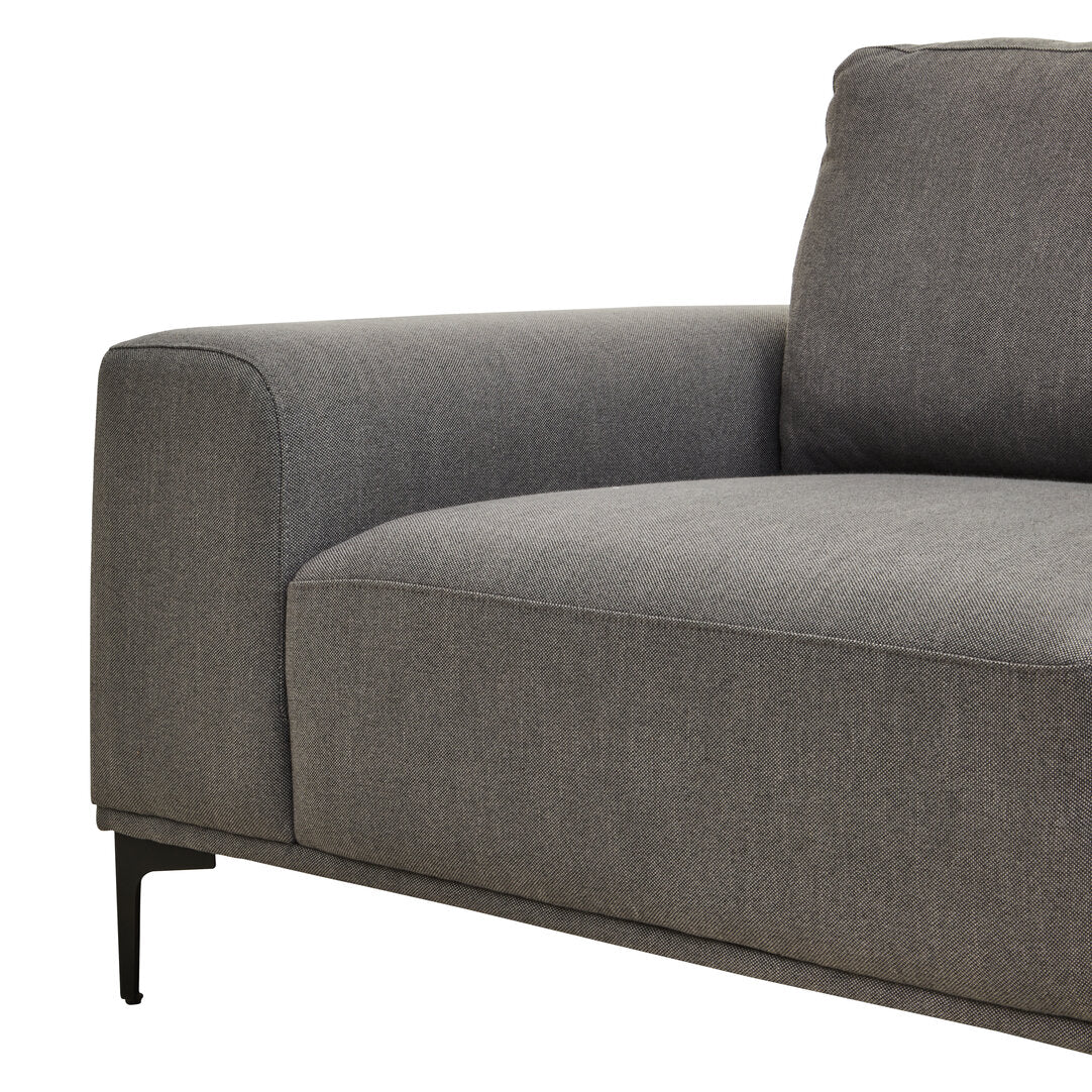 Cambridge 3 Seat Grey Fabric Right Chaise Sofa