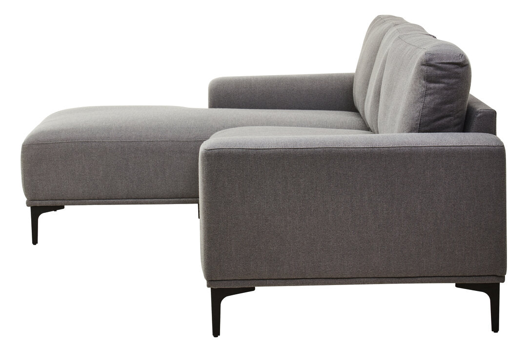 Cambridge 3 Seat Grey Fabric Left Chaise Sofa