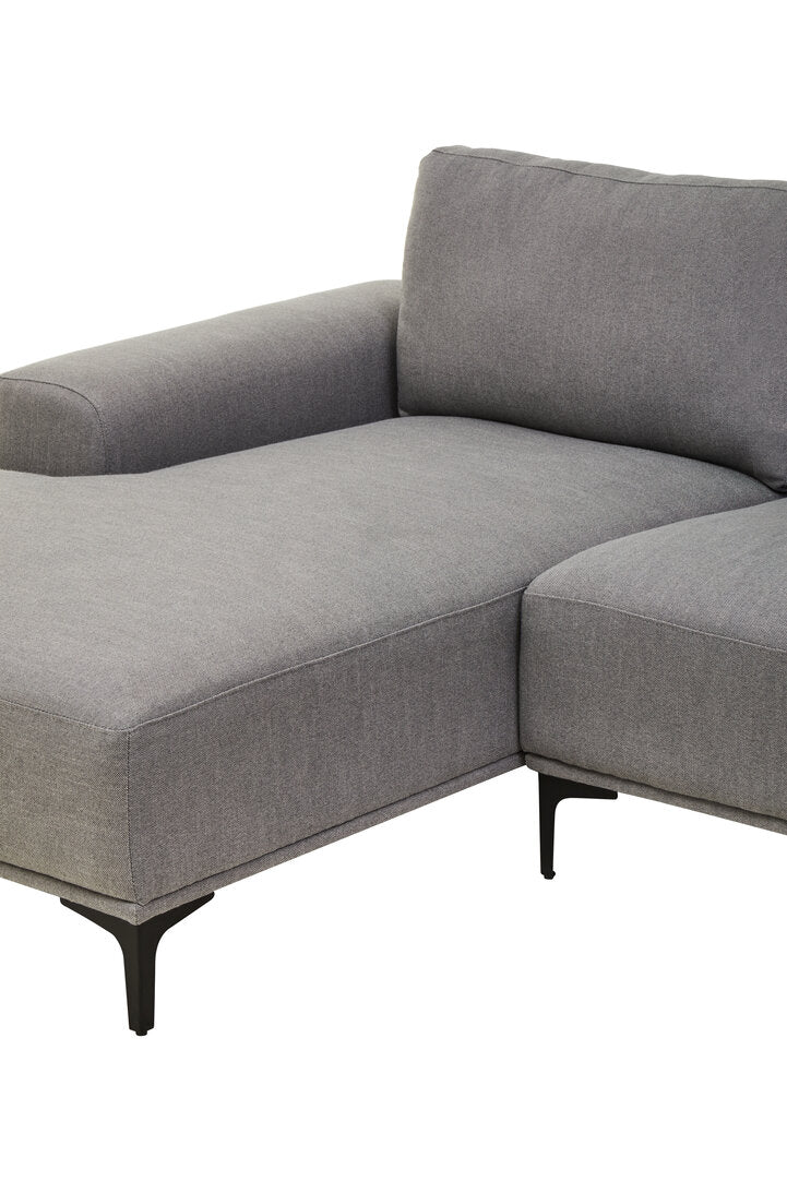 Cambridge 3 Seat Grey Fabric Left Chaise Sofa