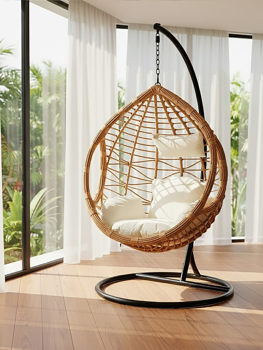 Bristol Rattan Effect Hanging Chair #colour_natural