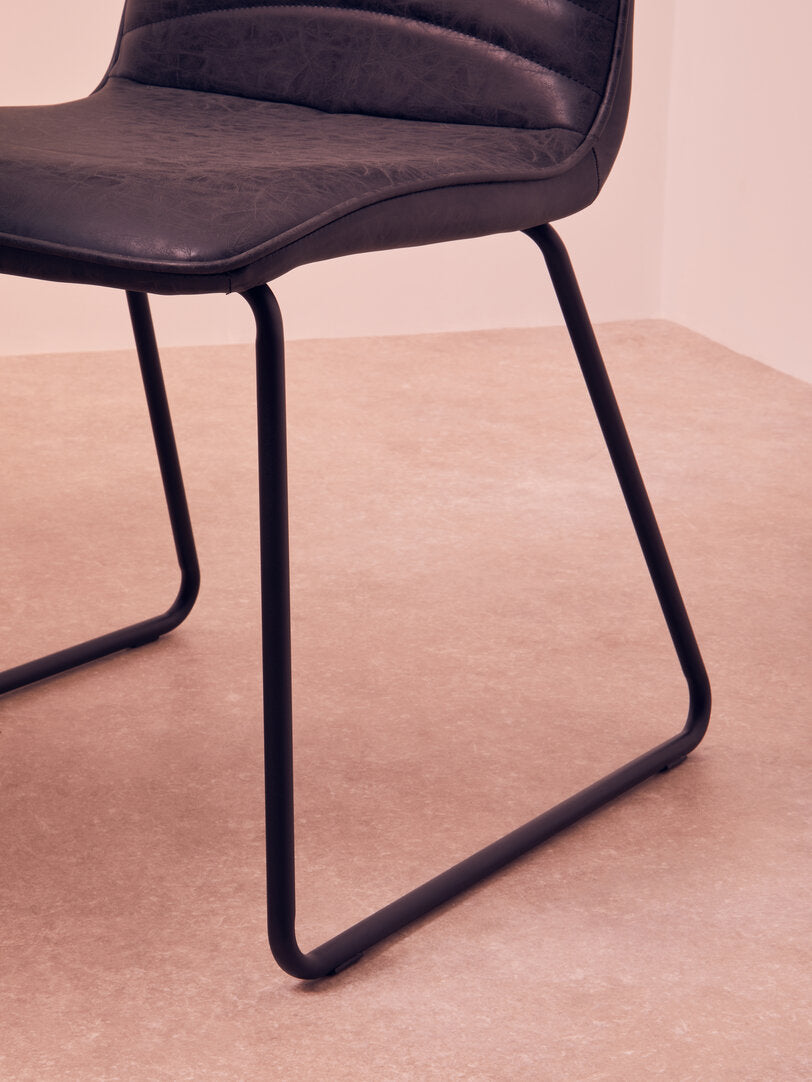 Belgravia Foundry Black Leather Effect Chair