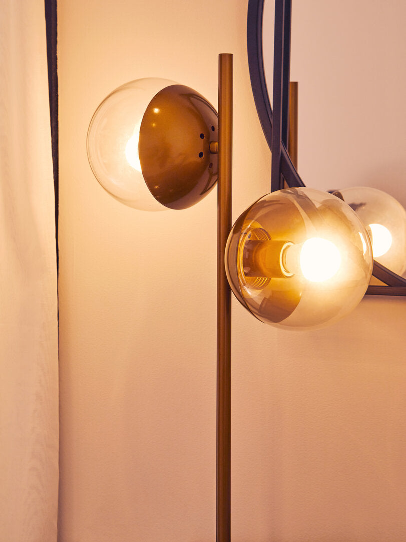 Siena Two Light Gold and Black Marble Table Lamp